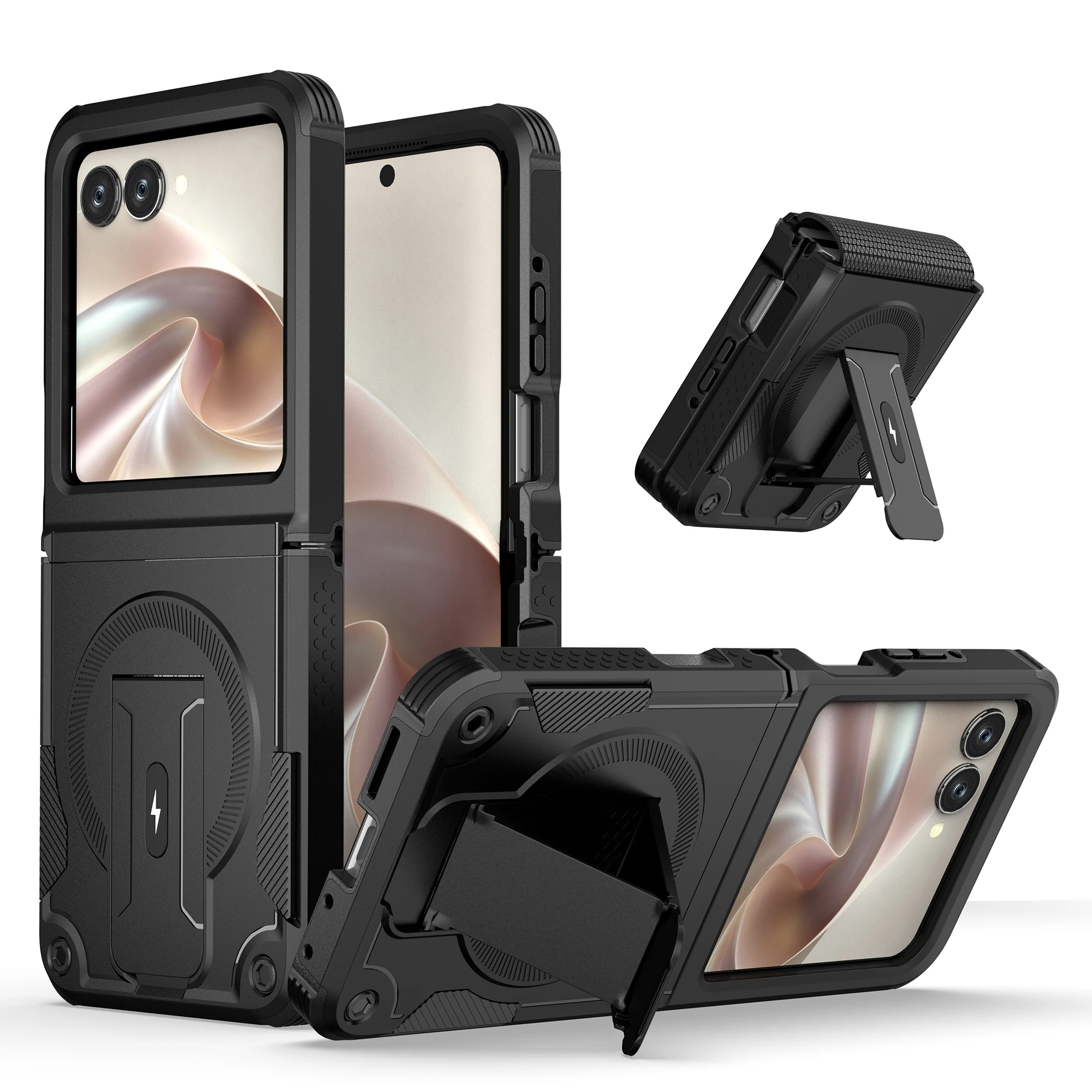 Mecha Magnetic Shockproof Slim Cover with Invisible Bracket and Hinge Protection