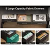 79 inch L Shaped Desk with File Drawers, Reversible L Shaped Gaming Desk with Power Outlets & LED Lights, Computer Desk wit 4