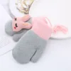 Thicken Mittens for Children Kids Mittens Winter Cute Knitted Gloves Toddler Warm Rope 0-3Years Boy Girl Baby Hand Gloves 5