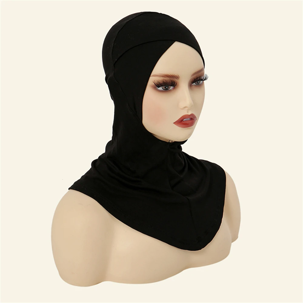 

Soft Cotton Women Muslim Underscarf Head Cover Headscarf Inner Hijab Caps Islam Arab Underscarf Ninja Scarf Hat Cap Bone Bonnet
