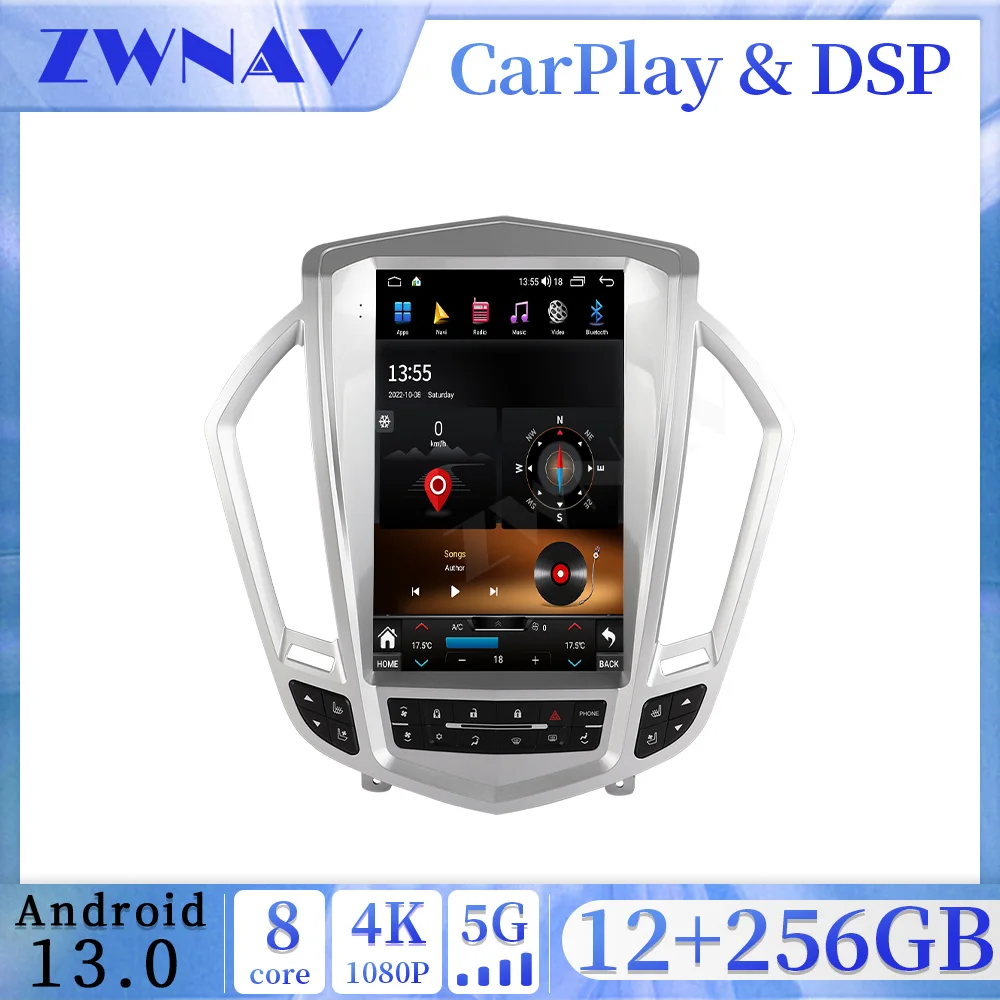 

4G Android 13 Carplay For Cadillac SRX 2008-2012 Tesla Screen Car GPS Navigation Head Unit Multimedia Player Radio Tape Recorder