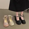 Spring Women Thick Platform Mary Janes Lolita Shoes Summer 2024 New Bow Chain Party Pumps Fashion Oxford Shoes Zapatos De Mujer 1