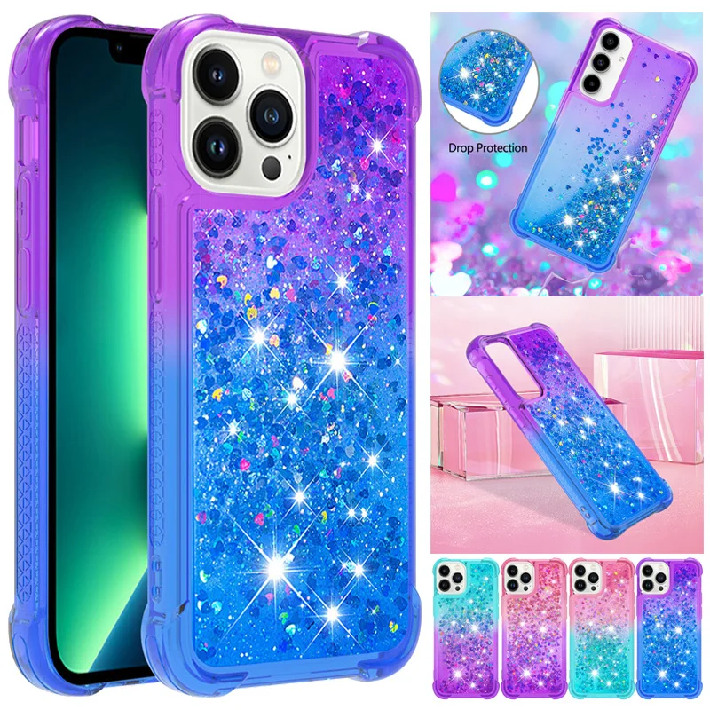 Gradient Color Flow Sand Phone Case - Fashionable Anti-fall Soft Cover