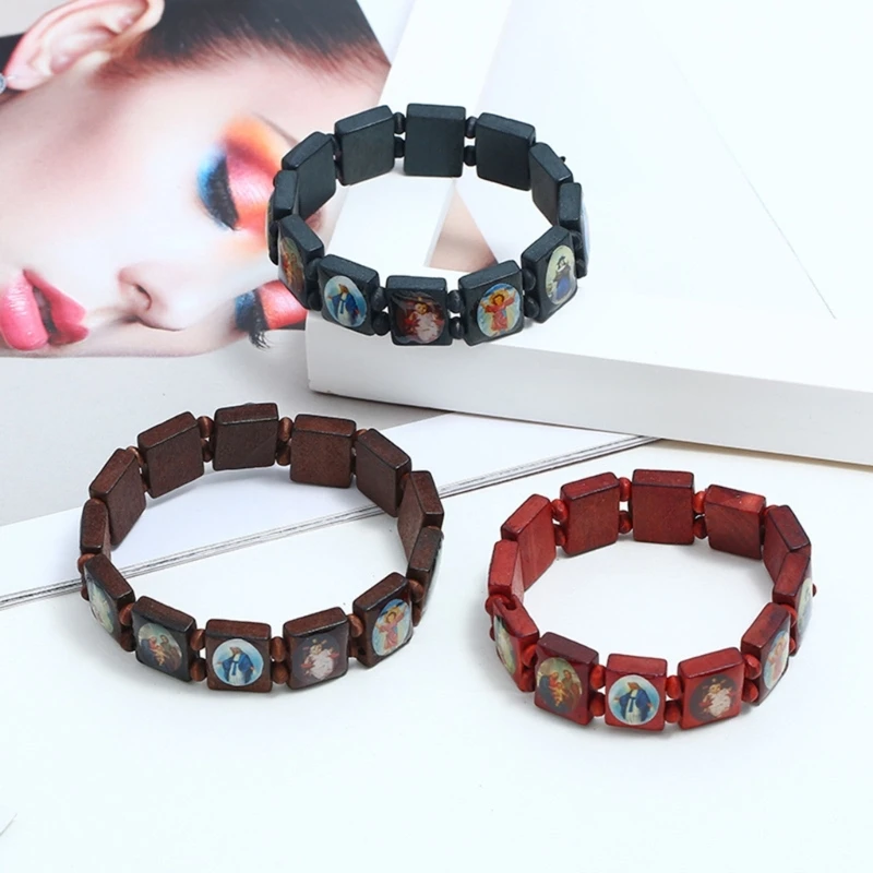 Colorful Wooden Rosary Bracelet