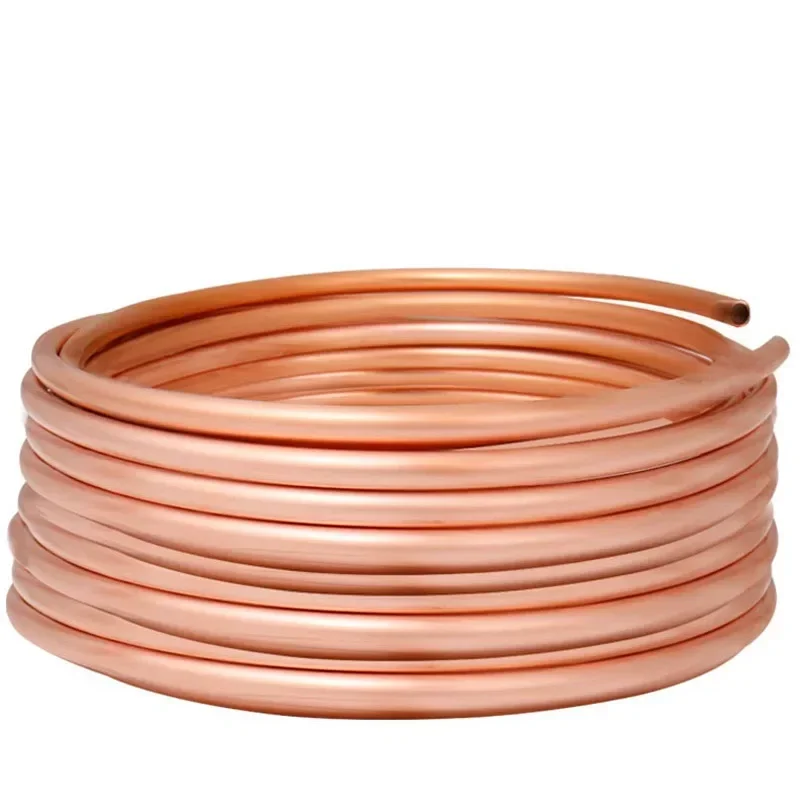 Copper Tube Soft Coil Copper Tube T2 Red Copper Tubing Air Conditioning Refrigeration Capillary Wire Pipes OD 2/2.5/3/4/5/6/6.35/8/9.52/10mm
