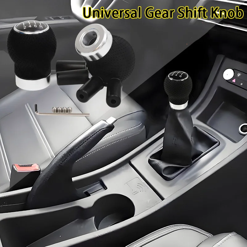 Universal Auto Schaltgetriebe Schaltknauf Shifter Schwarz PU Leder 5/6 Geschwindigkeit Schaltgetriebe Schaltknauf Auto Teile – Detail 4