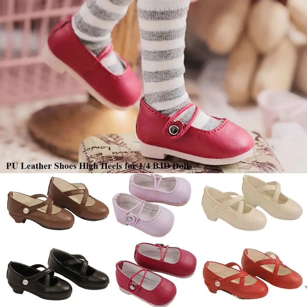 

7.0*2.8cm/5.9*2.7cm 8 Styles for BJD Dolls Play House Accessories 1/4 Doll Boots PU Leather Shoes Differents Color