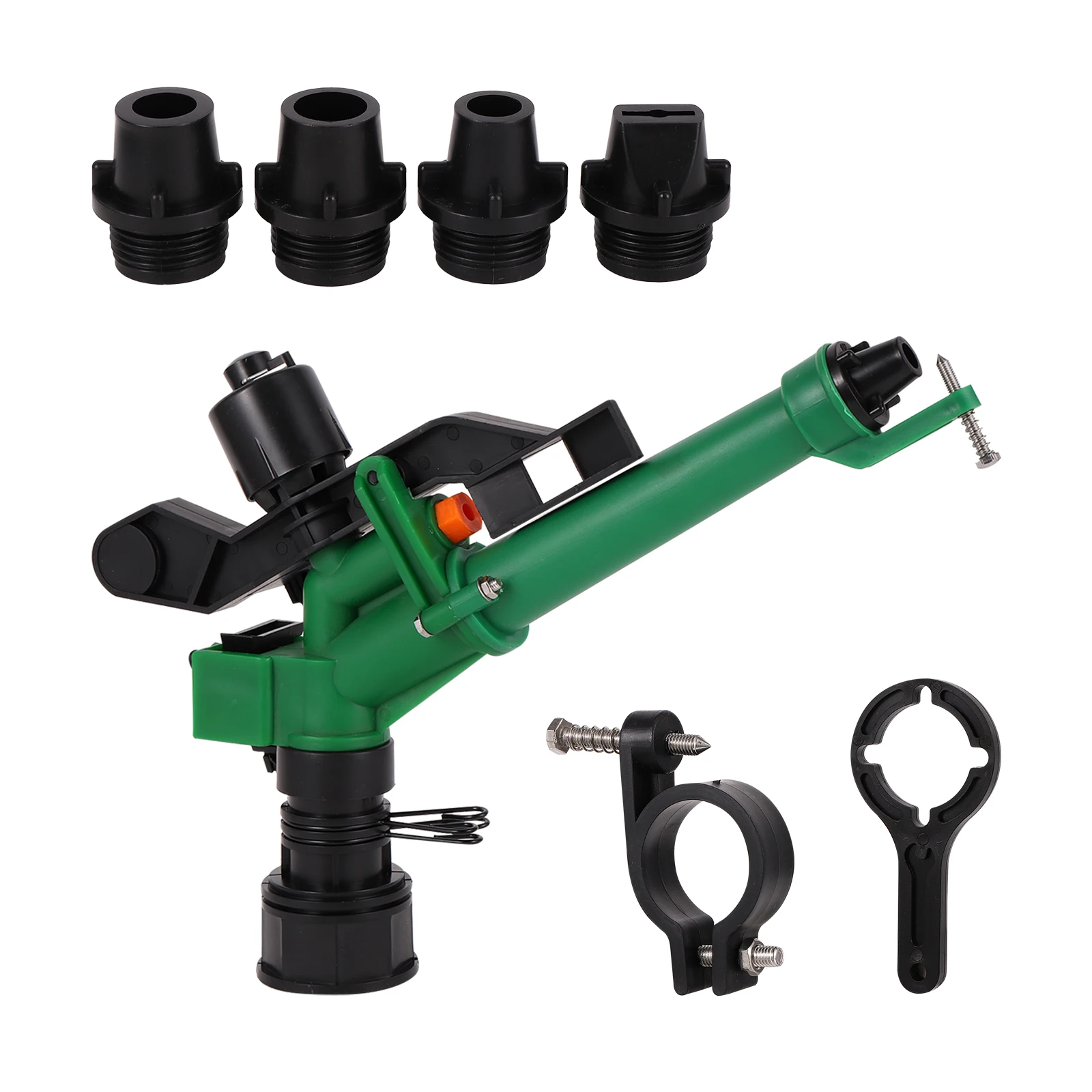 Garden Sprinkler Irrigation Sprinklers Garden Irrigation Nozzle Garden Sprayer Nozzles 1.5" Female Thread Long Watering Distance Adjustable rocker Sprinkler Rain Gun Garden Greenhouse Park Farm