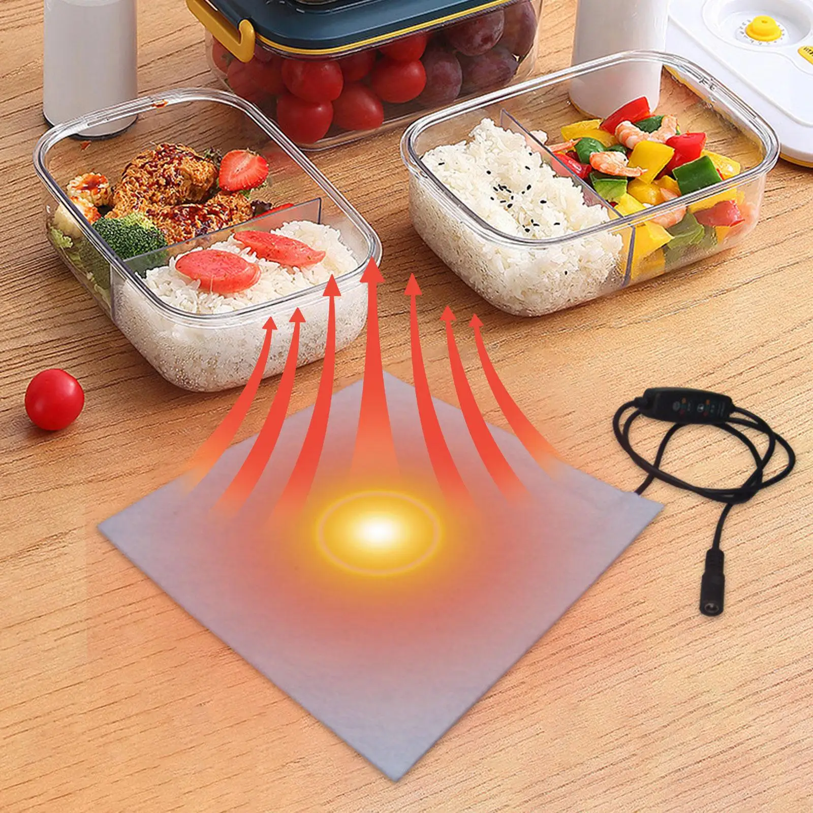 USB Thermostat Heat Preservation Plate Electric Heater Plate Durable Adult Warmer Food for Lunch Bag Camping Travel