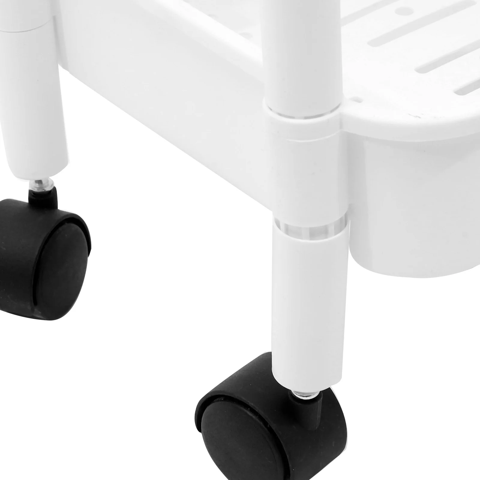 White Two Tier Multi Functional Rolling Cart Kitchen Trolley Mobile Storage Rack Utility Cart On Wheels Bookshelf With