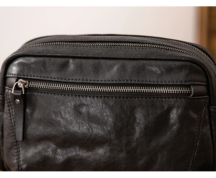Modedesigner handgefertigte Umhängetasche aus echtem Leder für Herren, Wochenende, Party, Arbeit, Rindsleder, Teenager, Tabletten, Umhängetasche – Detail 9