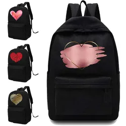 2022 New Canvas Couple High School Bag Men Backpack Shoulders Laptop Backpack Unisex Backpacks Love Pattern PrintedSport Bag