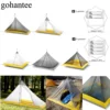 Ultralight Camping Tent 2-4 Person Outdoor 40D Nylon Silicone Coated Rodless Pyramid Large Tent Breathable 3-4 Season Inner Tent 1