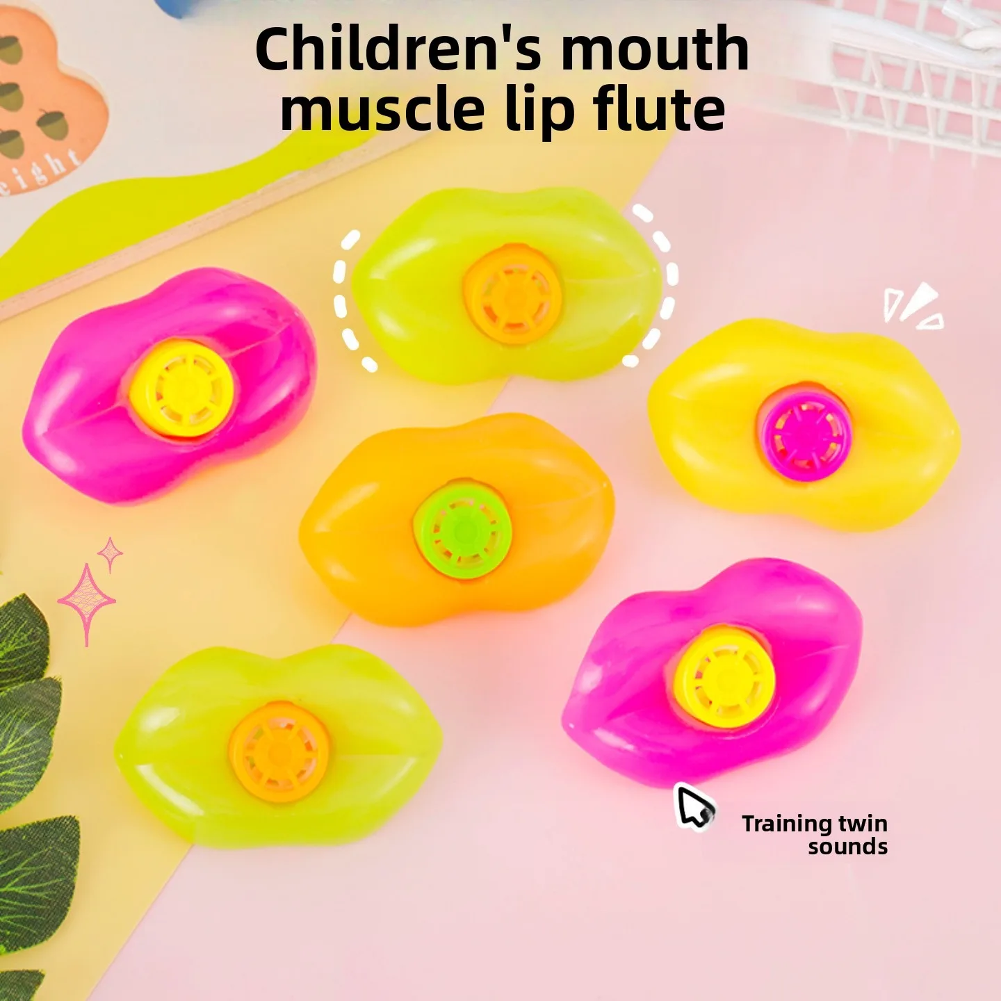 10Pcs Plastic Lip Whistles Kids Birthday Decoration Party Supplies Toys Noisemakers for Children Outdoor Camping Equipment Tools