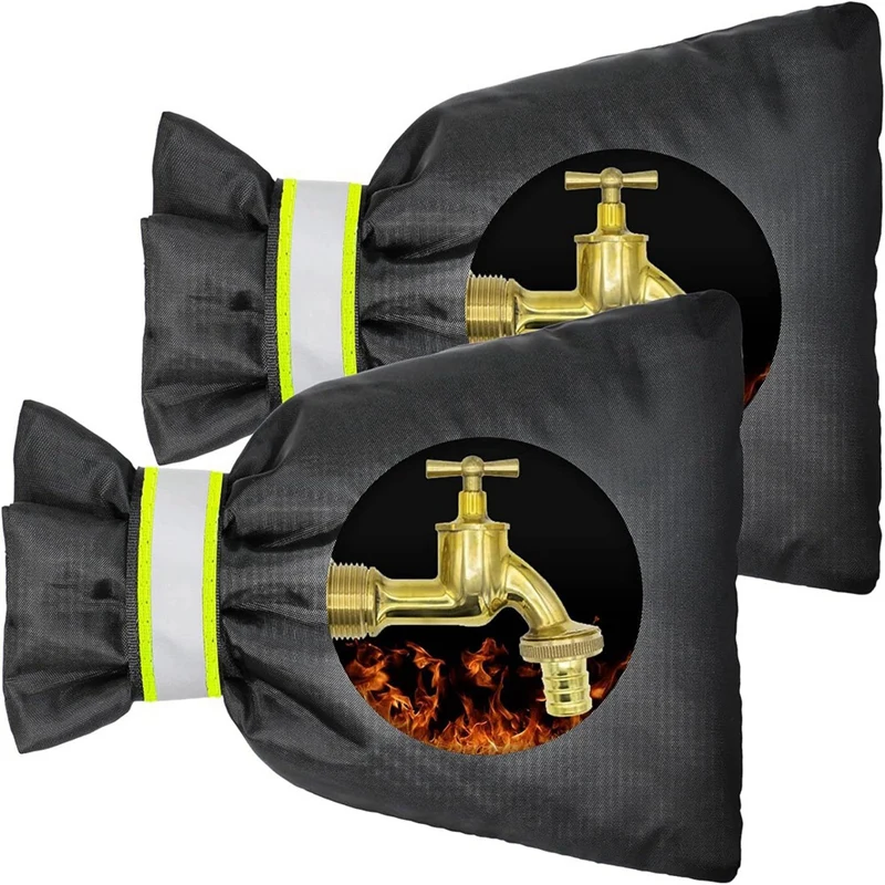 

Outdoor Reflective Faucet Covers 2 Pack For Winter 8.27 X 5.9 Inch, Reusable Waterproof Insulated Spigot Cover Durable