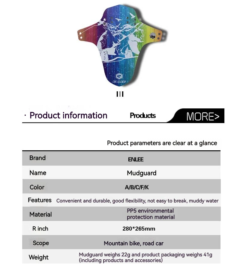 ENLEE Fahrrad Kotflügel Vorne/Hinten Reifen Rad Universal Kotflügel Mtb Rennrad Flügel Schlamm Schutz Radfahren Zubehör Fahrrad Kotflügel – Detail 2