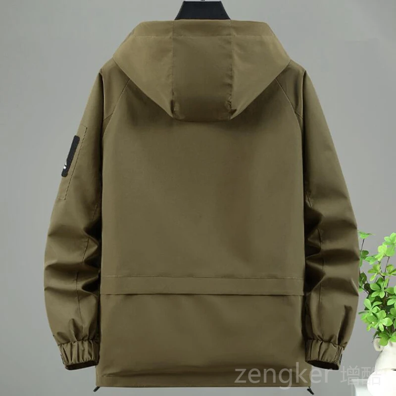 Big size men's loose workwear windbreaker waterproof jacket big size spring autumn new men's jacket 10XL 9XL 2