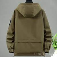 Big size men's loose workwear windbreaker waterproof jacket big size spring autumn new men's jacket 10XL 9XL 2