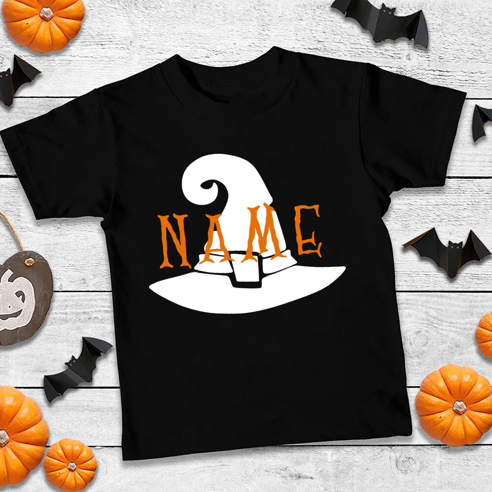 Personalized Halloween Outfit T-shirt Custom Name Girl Boys Fall