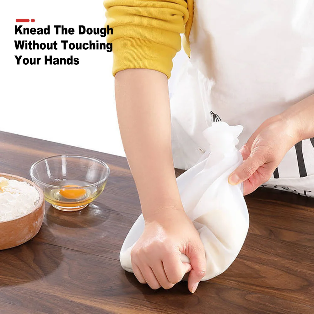 1Pcs Silicone1.5/3Kg Kneading Dough Bag Transparent Blend Flour Mixing Mixer For Bread Pastry Pizza Kitchen Accessorites Tools