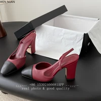 Sandales en cuir véritable pour femmes, talon super haut de 9,5 cm, bout rond, taille authentique 35-43, disponibles en différentes couleurs, bout rond 4