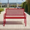 Best Choice Products Outdoor Bench 2 Person Metal Steel Benches Furniture for Garden  Patio  Porch  Entryway w Geometric Backres 1