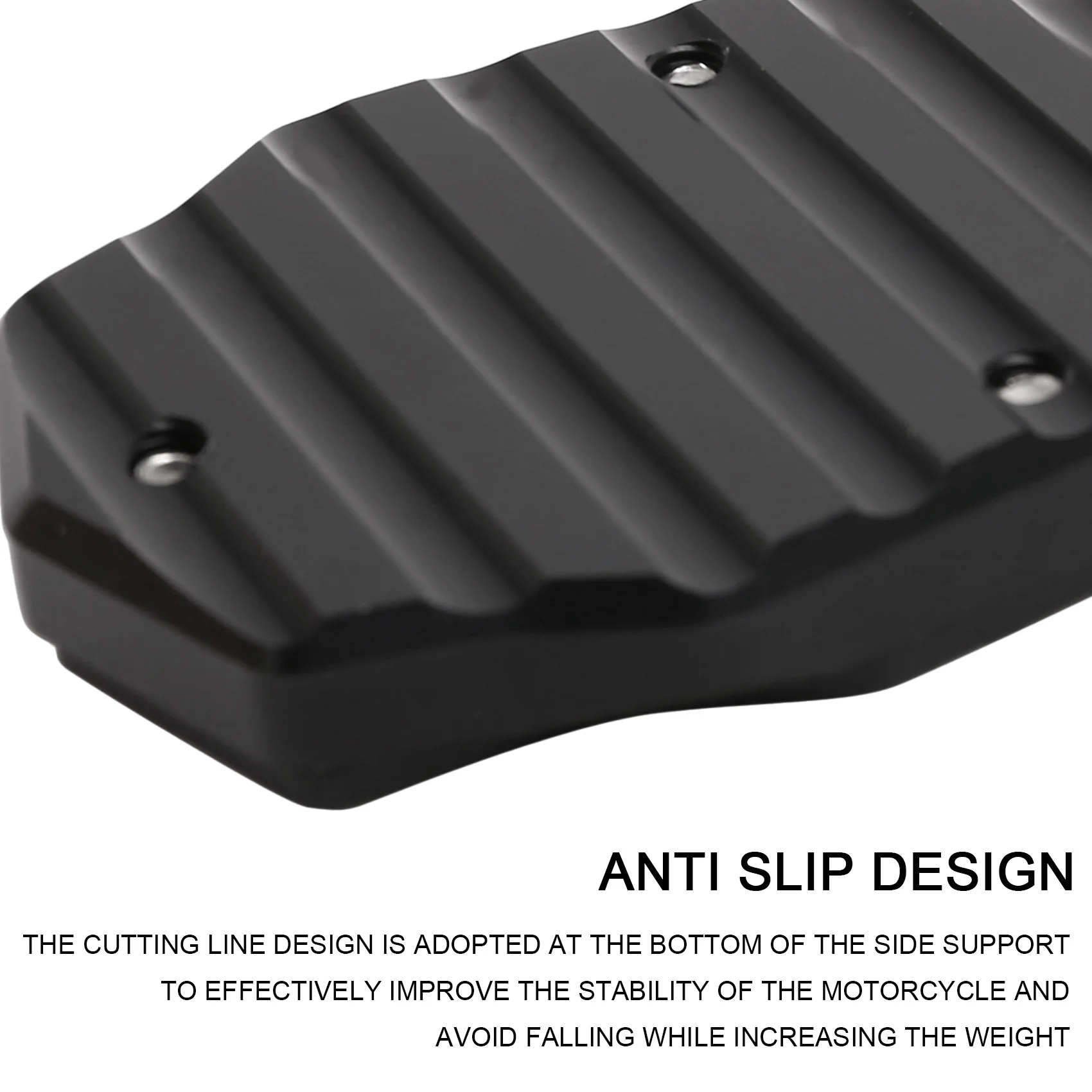 Motorcycle Kickstand Pad Side Stand Plate Extension for Yamaha FJR1300 FJR 1300 2001-(Black)