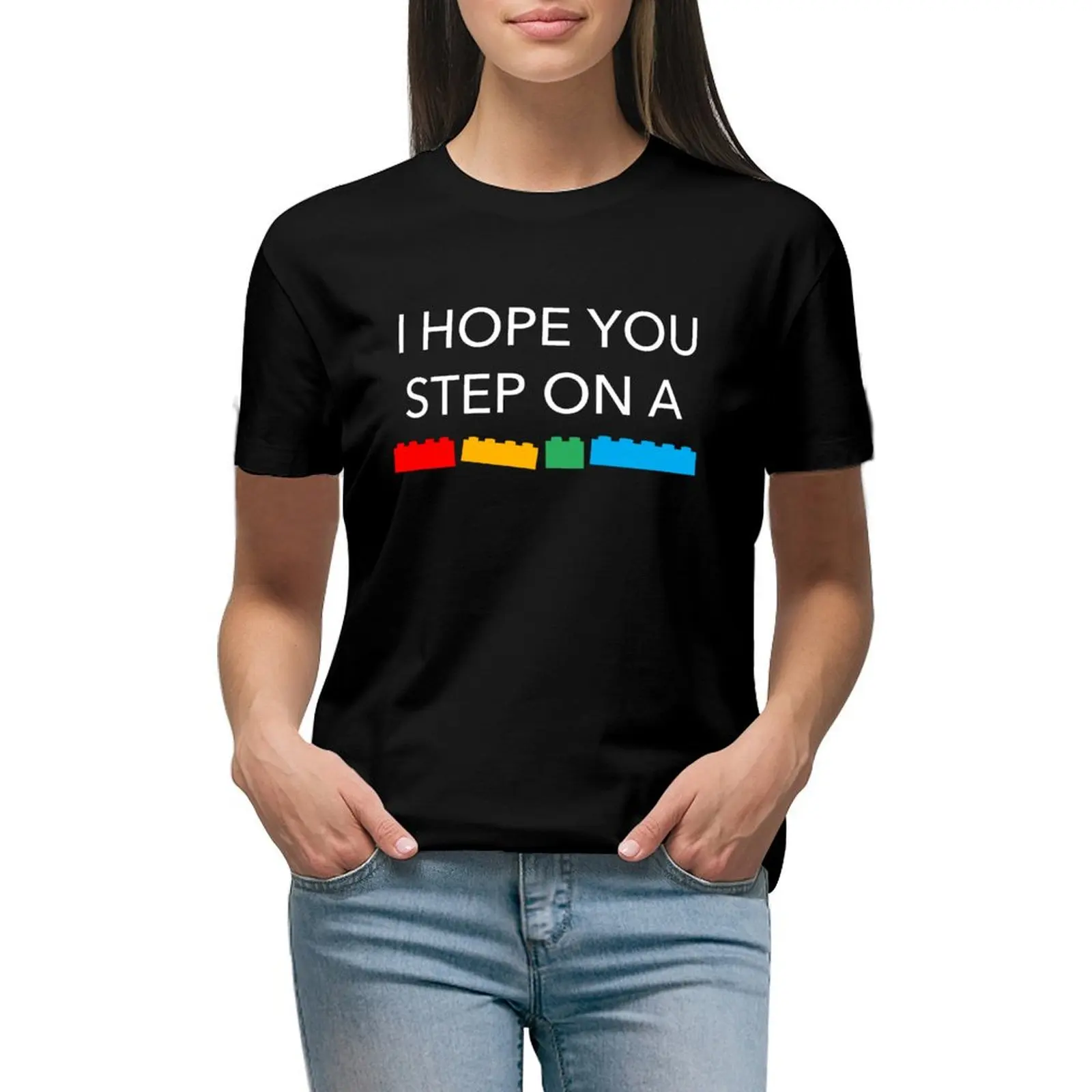 

I Hope You Step On A Toy Brick Master Builder T-shirt cute tops hippie clothes fashion woman blouse 2024