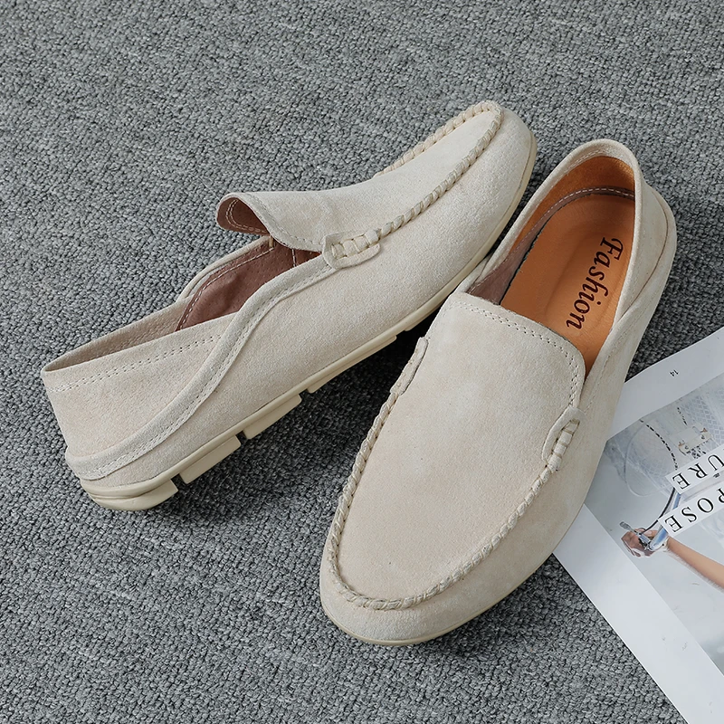 

Hot Selling Men's Suede Shoes Europe America Comfortable Loafers Men's Outdoor Flat Shoes Versatile Casual Shoes Free Delivery