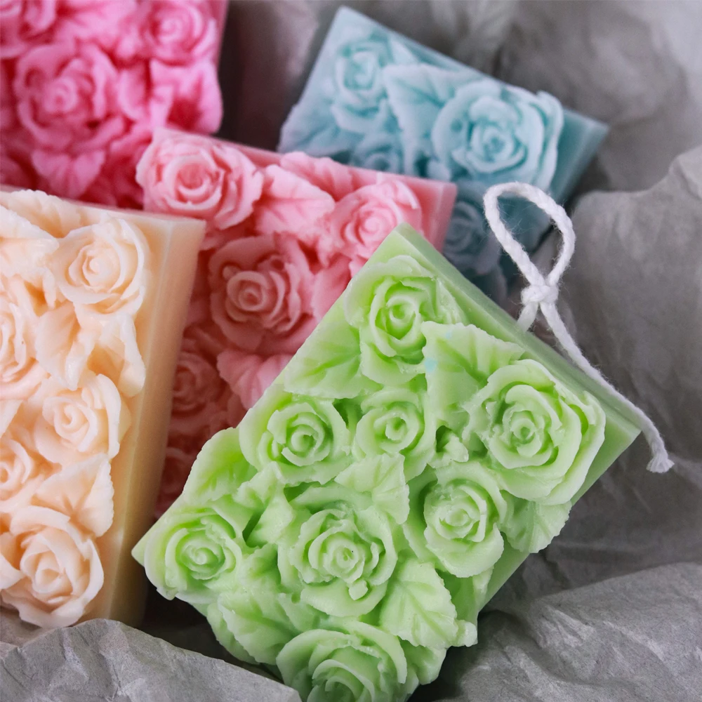 3D Rose Soap Silicone Mold for DIY Handmade Flowers Cake Chocolate Candle Craft Gift Molds Aromatherapy Soap Making Supplies