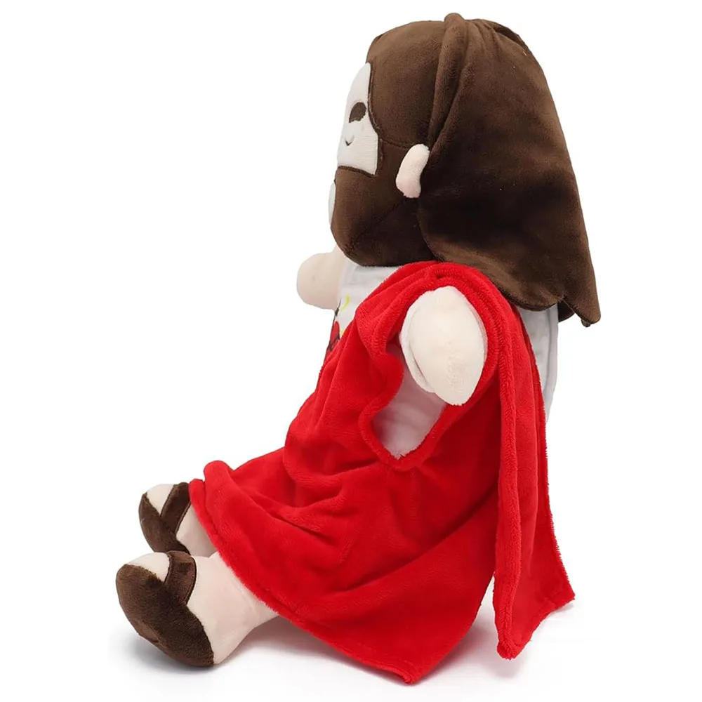 Xmas Heart Breathing Jesus Musical Plush Toy Soothing Jesus Plushies Stuffed Doll Church Sunday School Religious Christmas Gifts