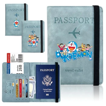 Porta Passaporto Doraemon per Accessori da Viaggio, Custodia per Passaporto, Porta Documenti da Viaggio per Donna/Uomo