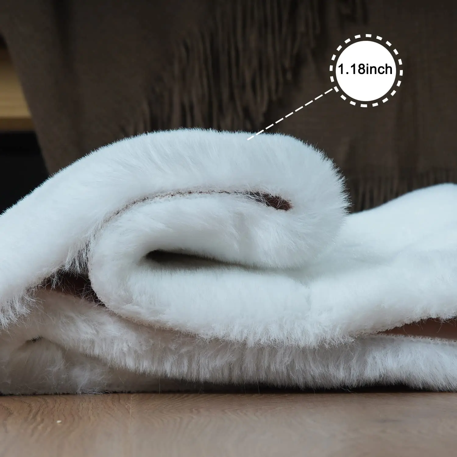 Plush Rug Furry White Faux Rabbit Fur Bedroom Rug Soft Fluffy Carpet For Living Room Nordic Children's Room Mat Shaggy Window Sill Cushion plush rug,decorative carpet,plush carpet,non slip carpet,kids carpet,shaggy rug pad