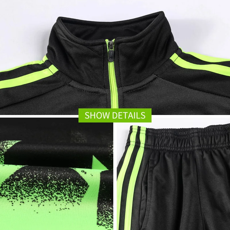 Winter Boys Soccer Tracksuit Warm Flecce Football Tracksuit Training Velour Plus Size Kid's Jackets
