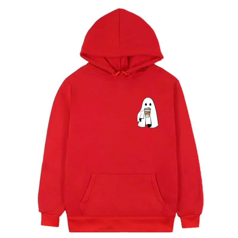 Cute Ghost Coffee Halloween Sweatshirt Spooky Season Women Clothing Funny Halloween Fall Coffee Lover Hoodie Ghost m