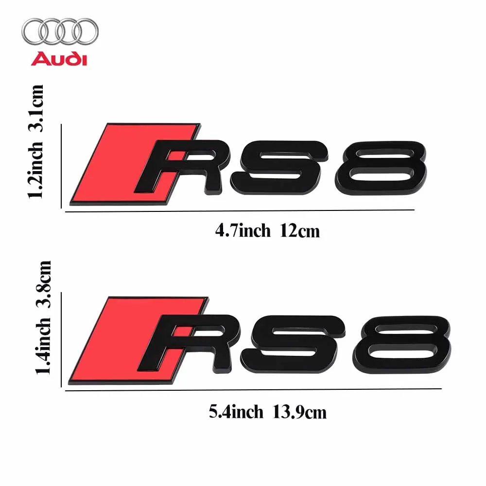 3D Auto-Emblem RS Logo Heckklappen-Abdeckung Aufkleber für Audi RS RS3 TT B8 8P RS6 R8 S1 S2 B7 S5 S8 B9 S8 Sline A1 – Detail 3