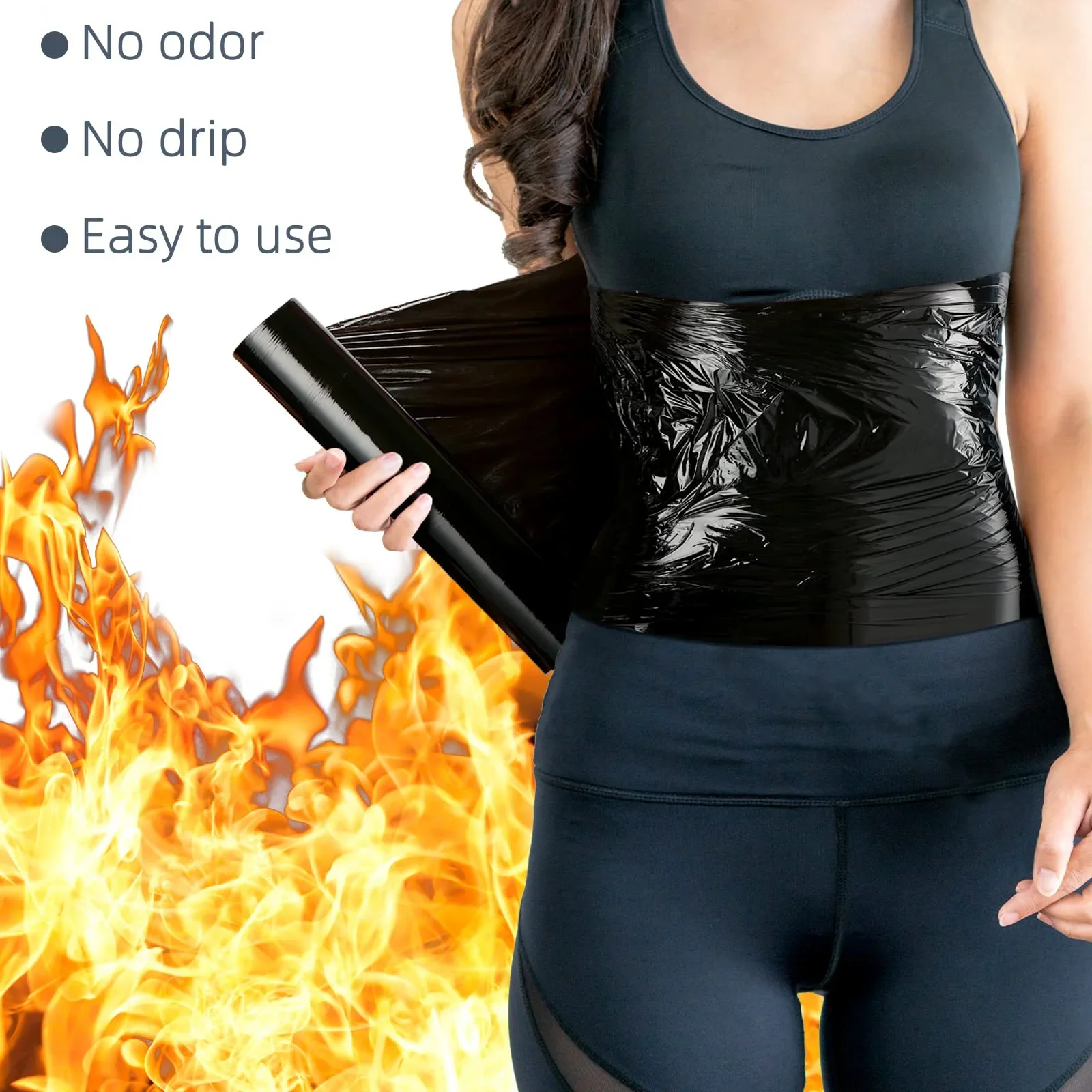 3/2/1 Roll 60 Meters Black Osmotic Plastic Body Wrap Workout and Sweat Enhancer Stomach Wrap Body Film Massage Accessories