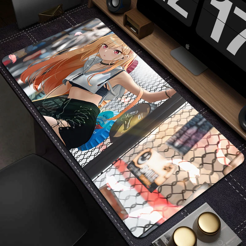 

My Dress Up Darling Anime Mouse Pad Kitagawa Marin Rubber Mouse Mat Laptop Computer Mousepad Gamer Locking Edge Keyboard Mat XXL