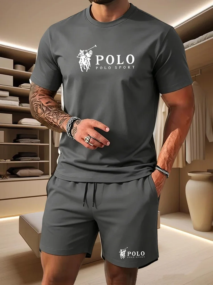 Completo Sportivo Estivo da Uomo: T-shirt a Maniche Corte Traspirante + Pantaloncini, Set Casual Leggero e Confortevole in 2 Pezzi - immagine 6