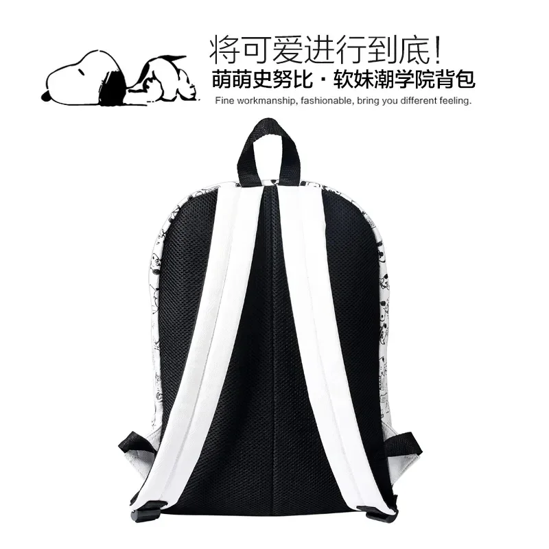 Cute new Snoopy white backpack cartoon PU popular women girl backpack travel outdoor waterproof backpack 3
