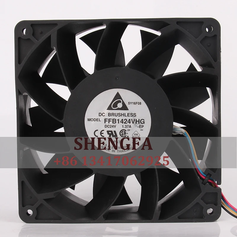 

DELTA Case Fan Dual Ball Bearing FFB1424VHG 140X140X50MM 14050 14CM 24V 1.37A High Airflow Violence ABB Inverter Fan