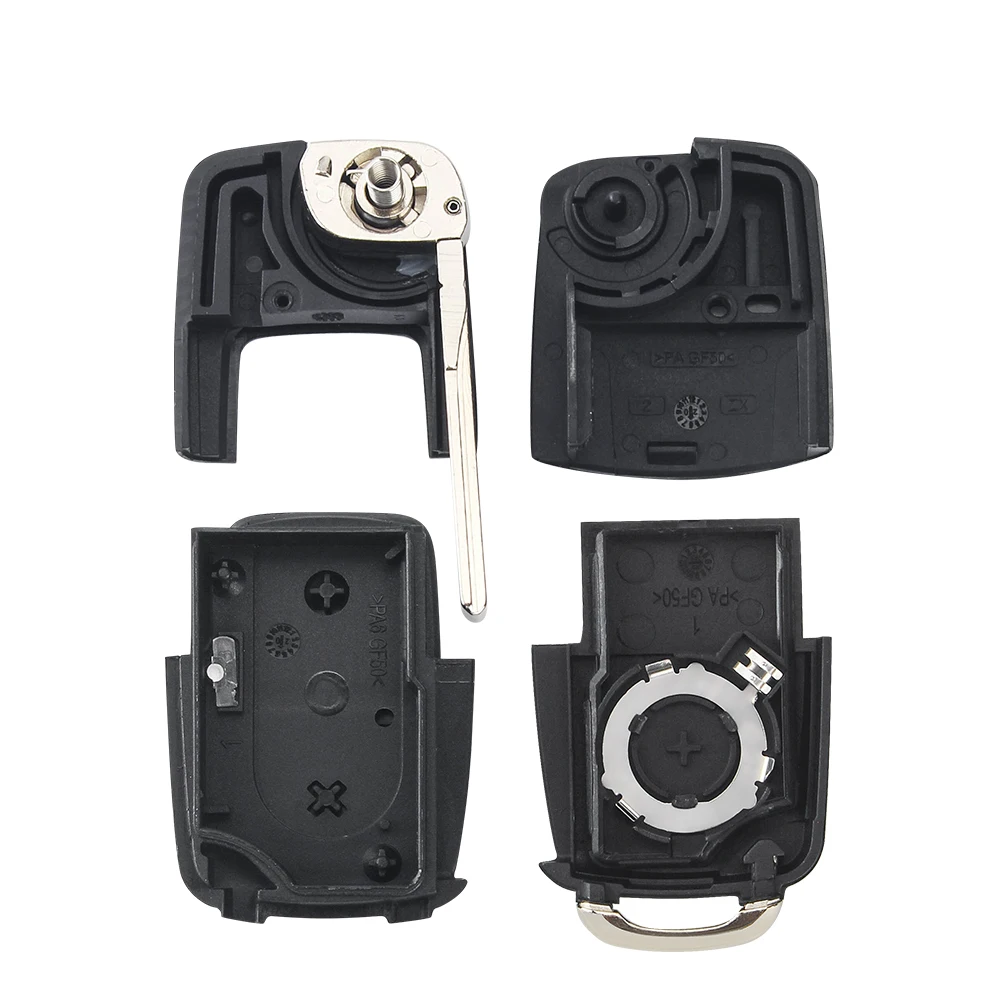 KEYYOU 10pcs 2/3BNT 원격 플립 접이식 자동차 키 쉘 케이스 VW 폭스 바겐 골프 4 5 Passat B5 B6 폴로 Touran Jetta Seat Skoda