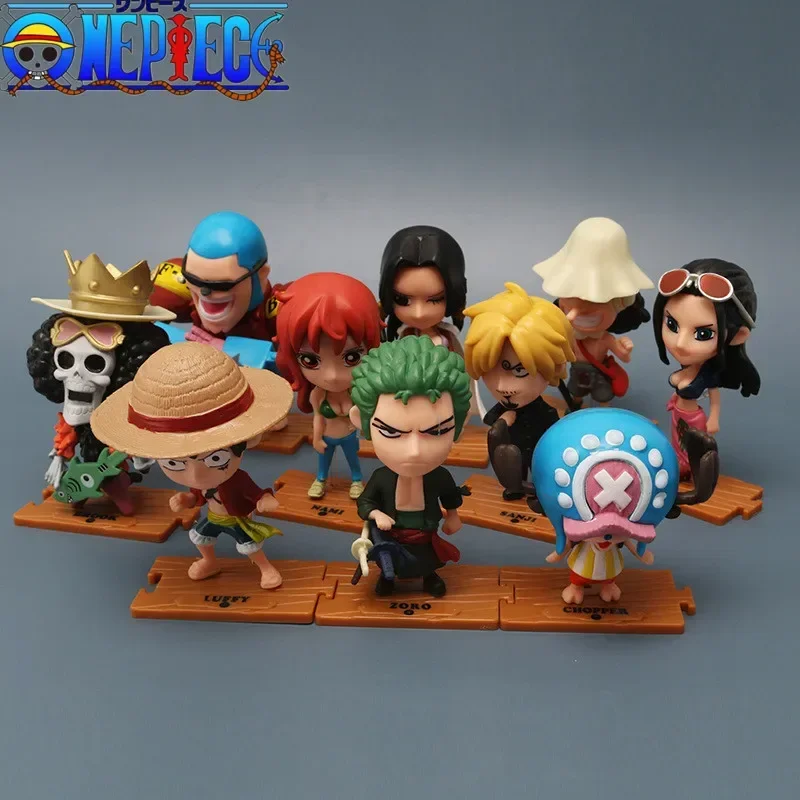 

One Piece 10pcs Figure Luffy Sauron Chopper Empress Sanji Nami Doll Ornaments Collection Office Decoration Model Toy Gift