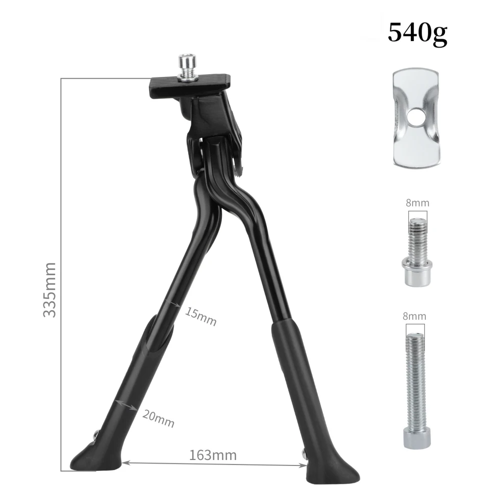 2024 Double Leg Kickstand Bicycle Stand Bike Center Mount Foldable Heavy Duty Adjustable MTB Bike Kickstand Foot Support DualLeg