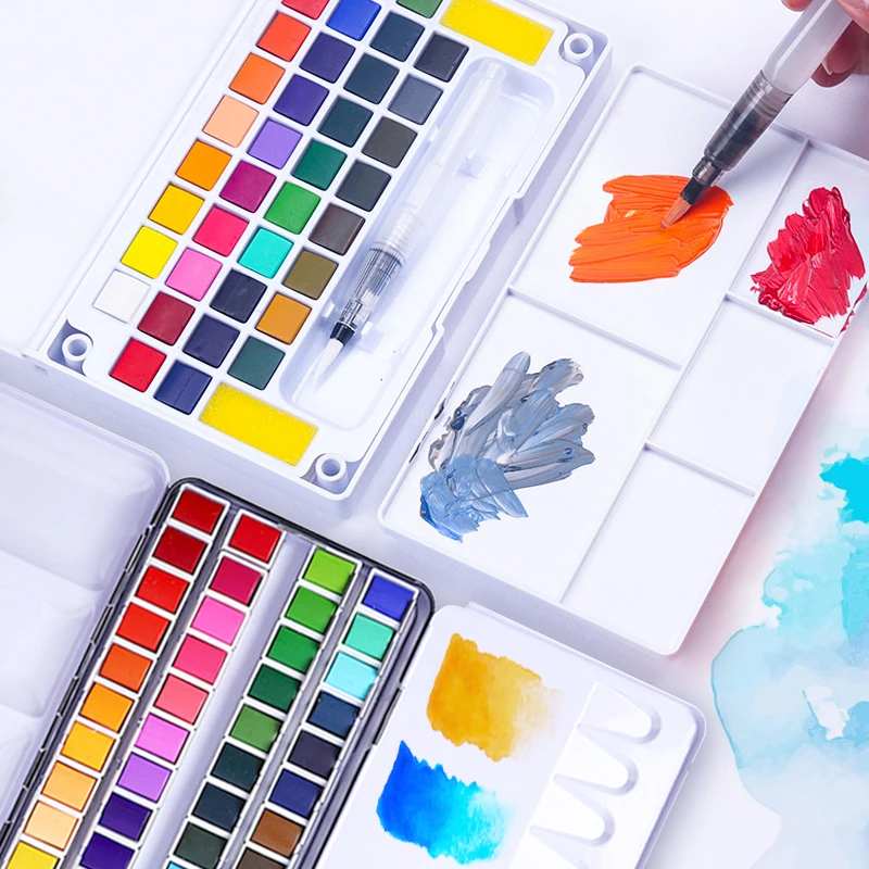 Angel Mark Professional Solid Watercolor Paint Set Portable Drawing Pearlescent Watercolor Pigment For Painting Art Supplies