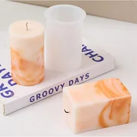 3D Geometric Silicone Candle Mold Texture Cylindrical Soap Mold DIY Nordic Style Aromatherapy Candle Mold Home Decoration 2