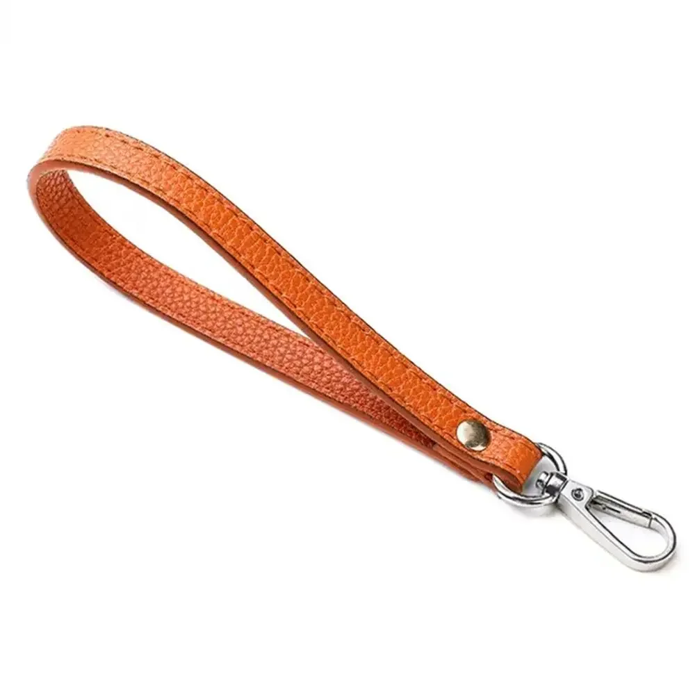 Elegant Silver/Gold PU Leather Wrist Strap – Adjustable Solid Color Purse Handle Replacement Accessory