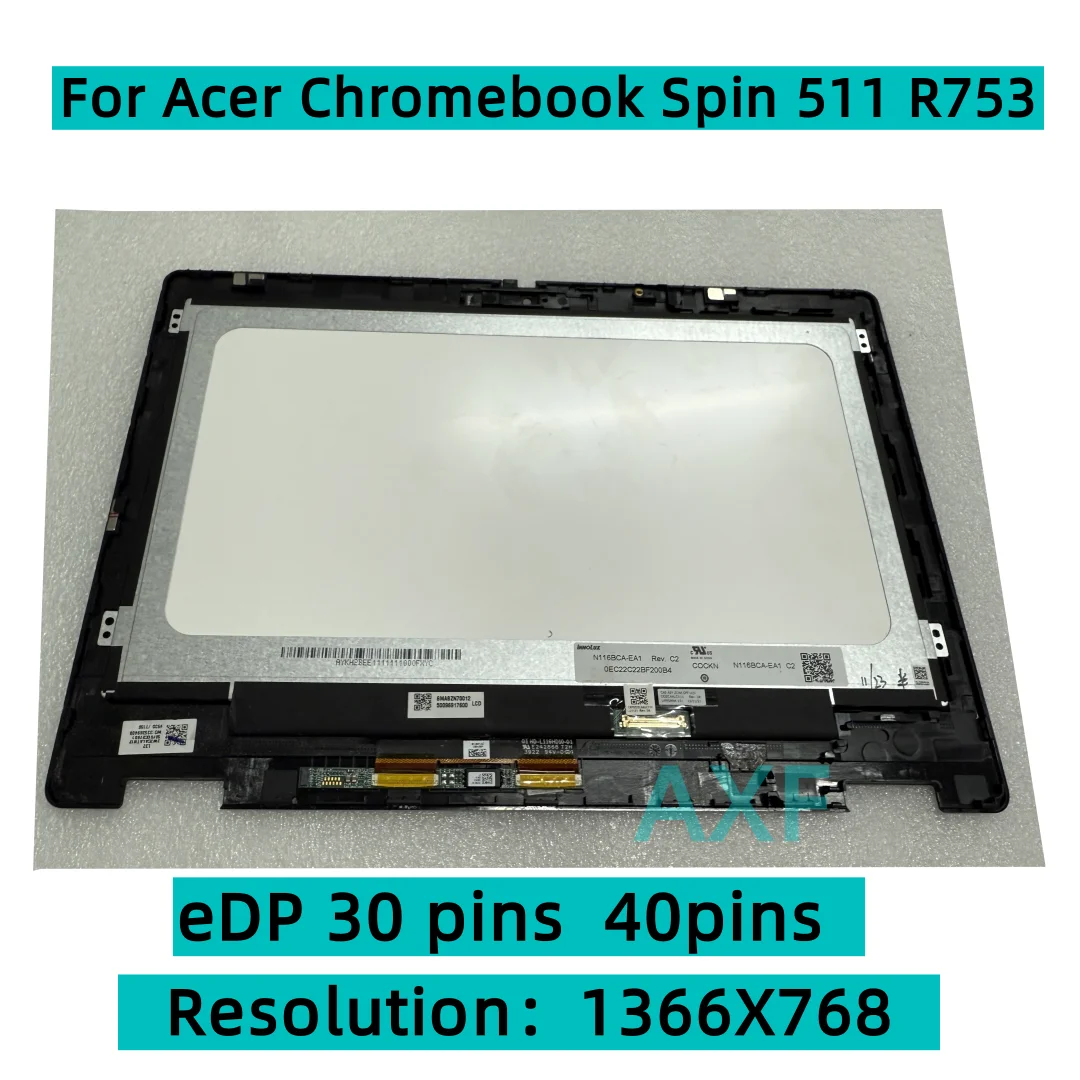 11.6 Inch For Acer Chromebook Spin 511 R753 R753T LCD Touch Screen