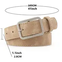 Summer women's retro frosted belt, silver square needle, versatile, trendy, fashionable, personalized decorative waist 6
