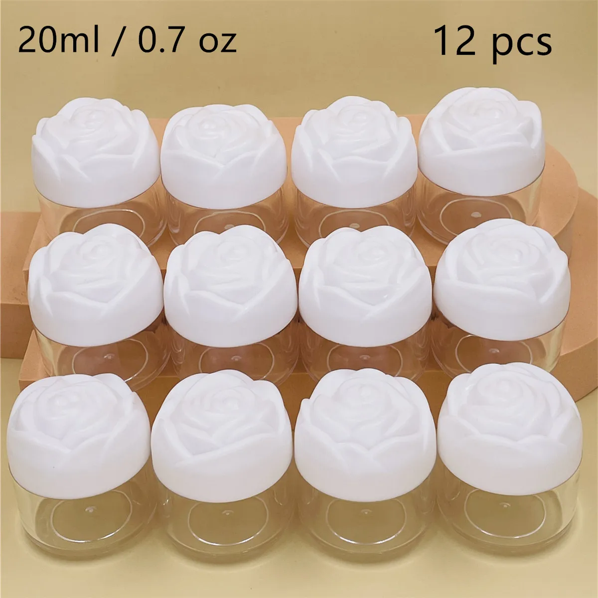 12PCS Wholesale of 20ML cosmetic dispensing bottles cream bottles, rose shaped wedding and holiday gift packaging